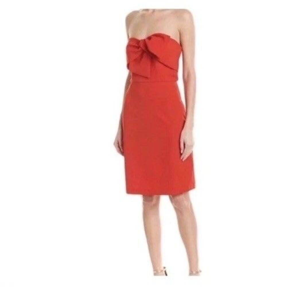 Sam Edelman Red Strapless Bow Sheath Party Dress Sz 6 Dance Homecoming Night Out
